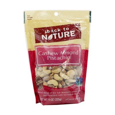 Back To Nature Pistachio Cashw Almond Mi 9/9 OZ [UNFI #79908]