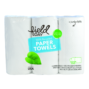 Field Day Recycled Paper Towels 4/6 ROLL [UNFI #54952] T