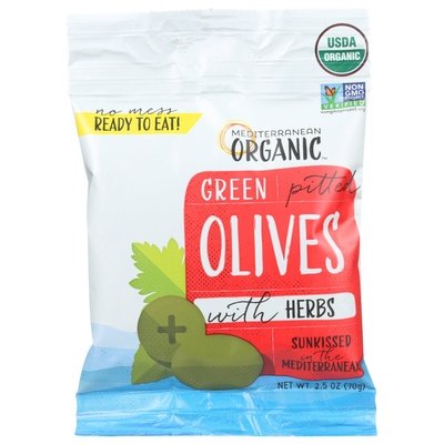  Provisions Co-op Wholesale  OG2 Med Green Pitted Olives W/herbs 12/2.5 OZ [UNFI #21435] #